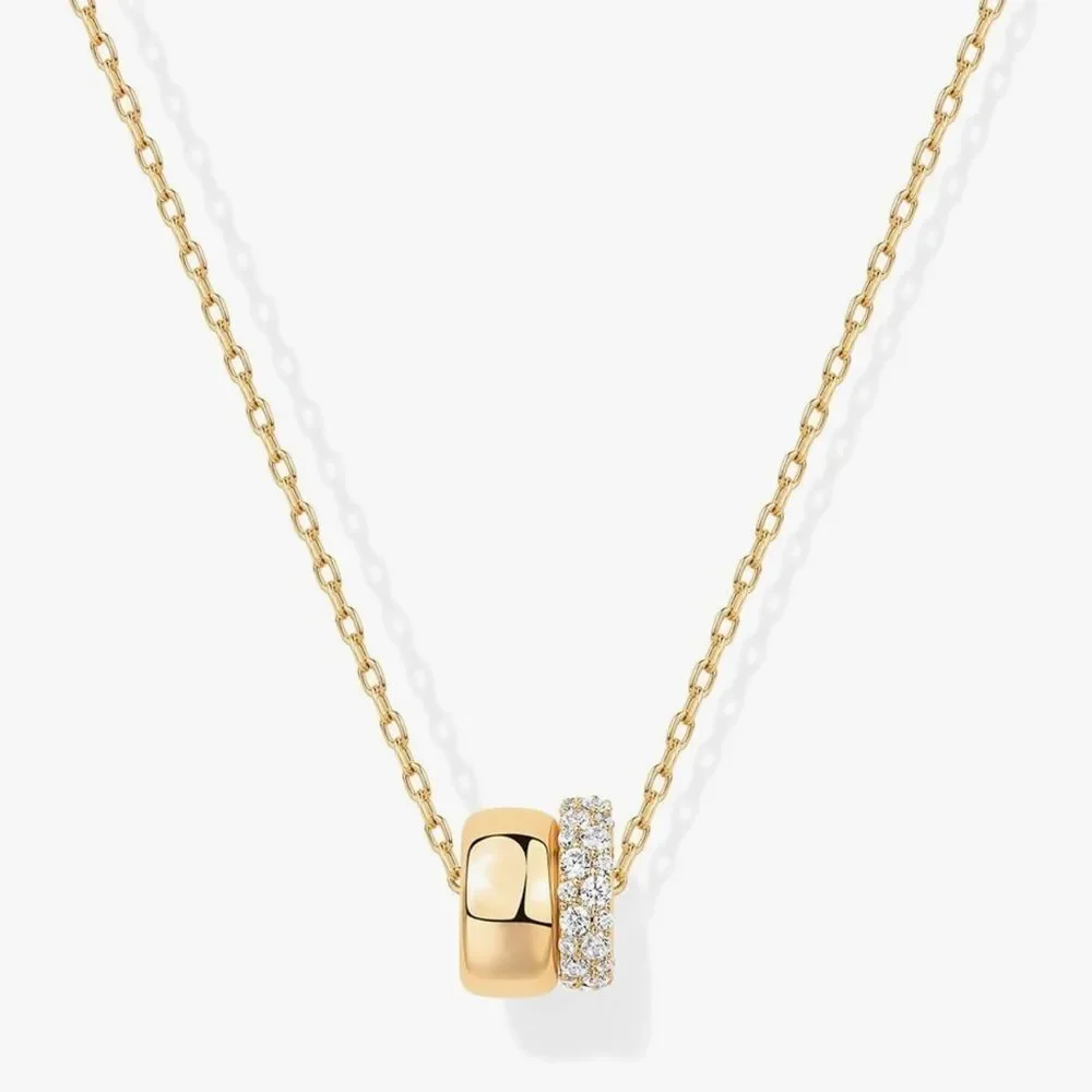 14K Gold Plated Cubic Zirconia Elegant Gold Necklace